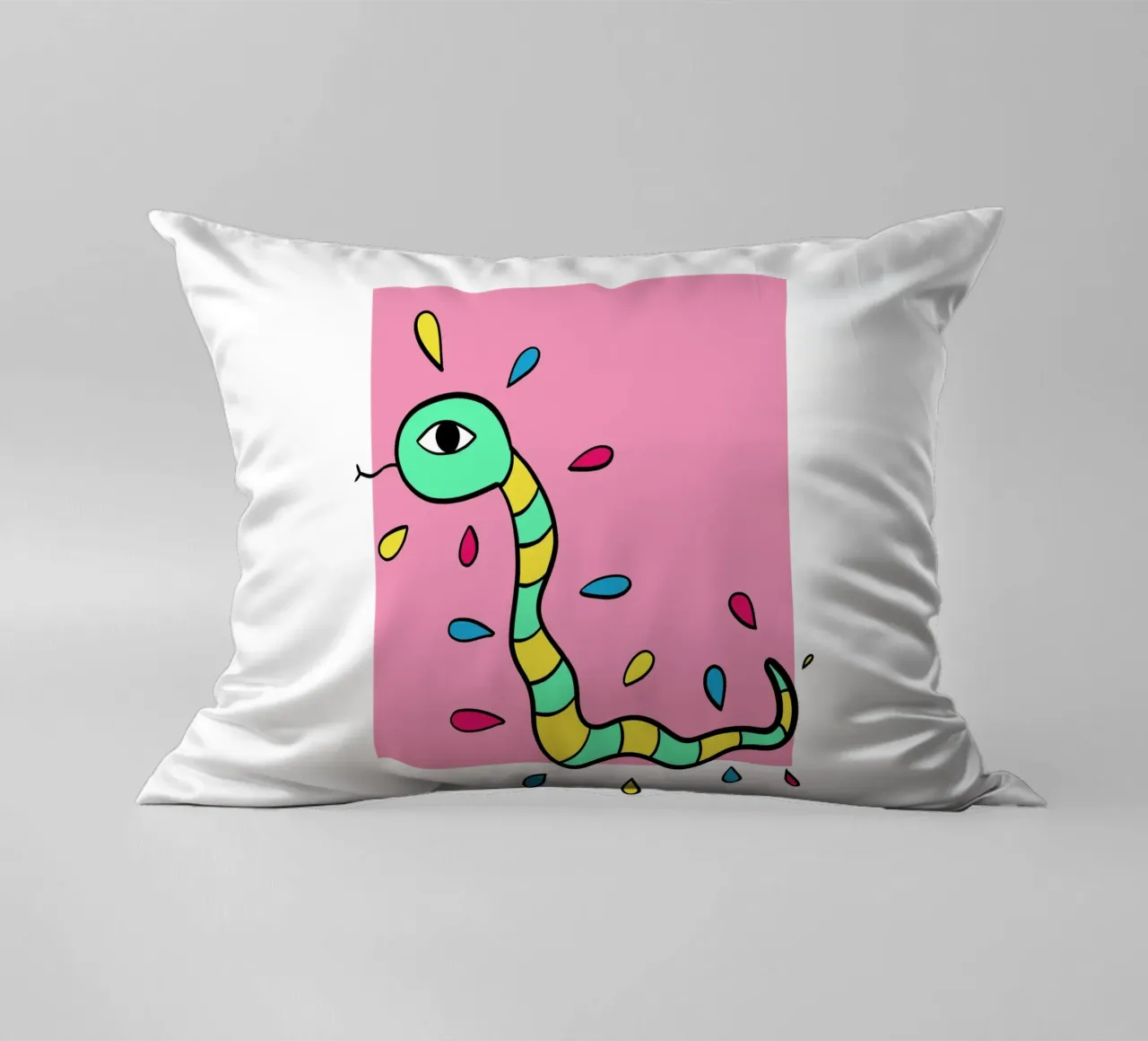 Snake and pink cuscino da BAINAI