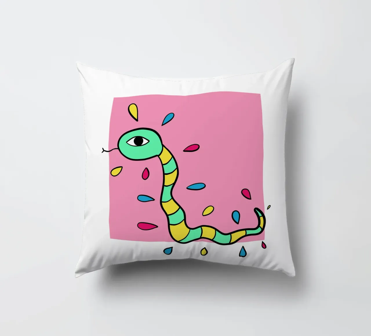 Snake and pink cuscino da BAINAI