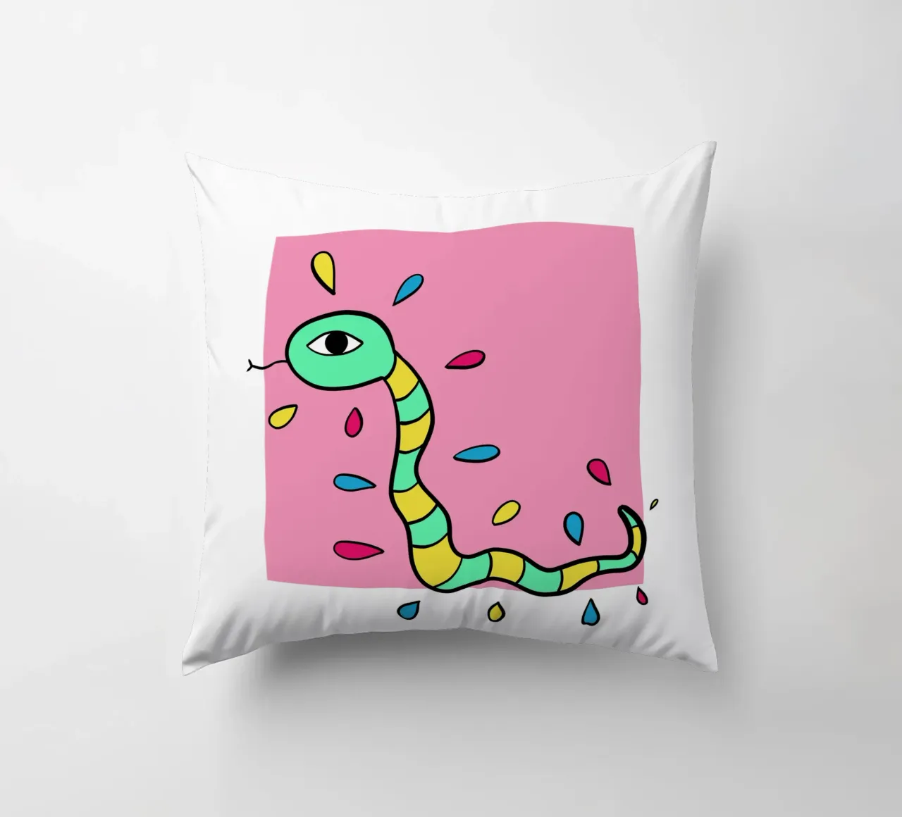 Snake and pink cuscino da BAINAI
