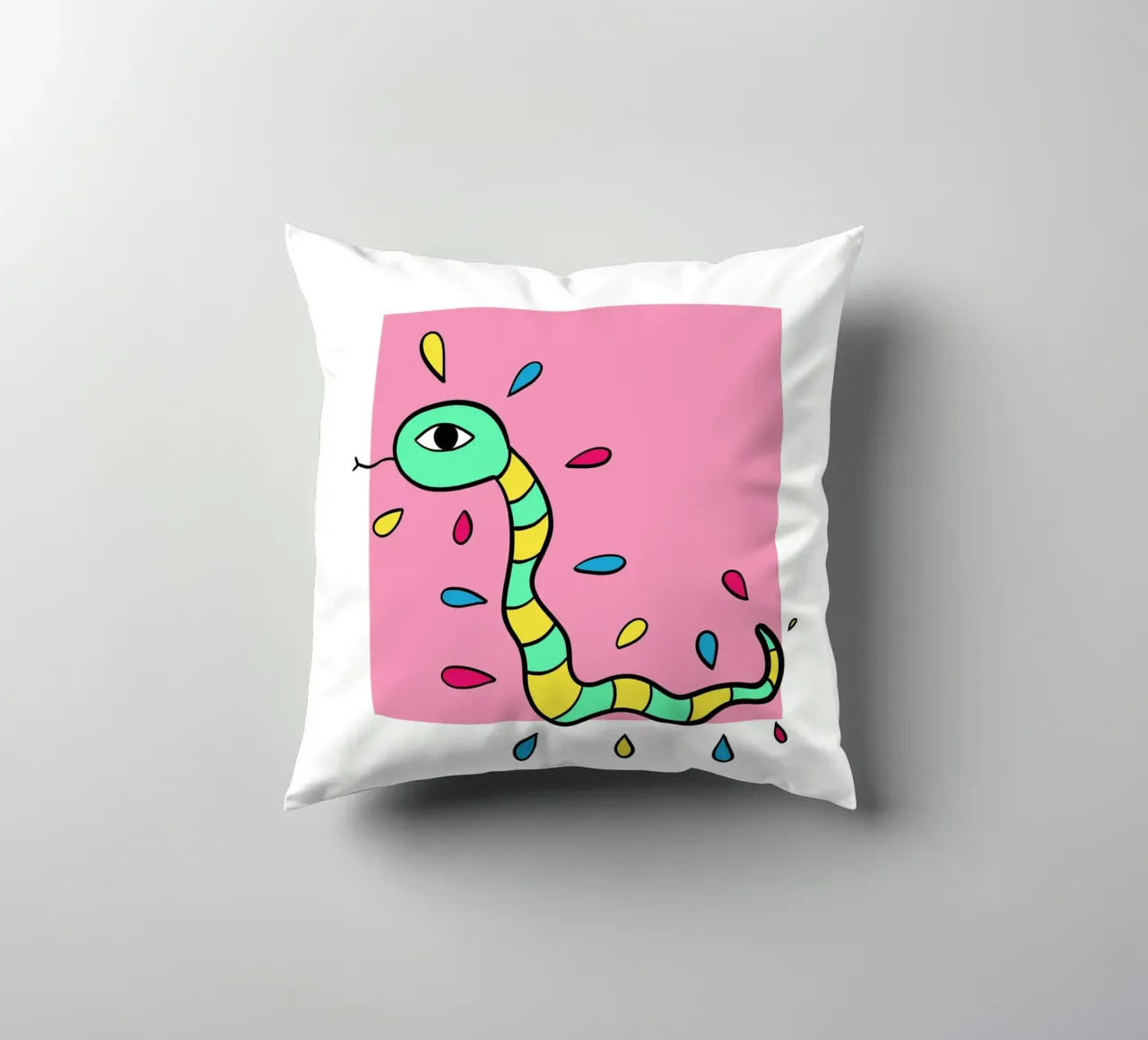 Snake and pink cuscino da BAINAI