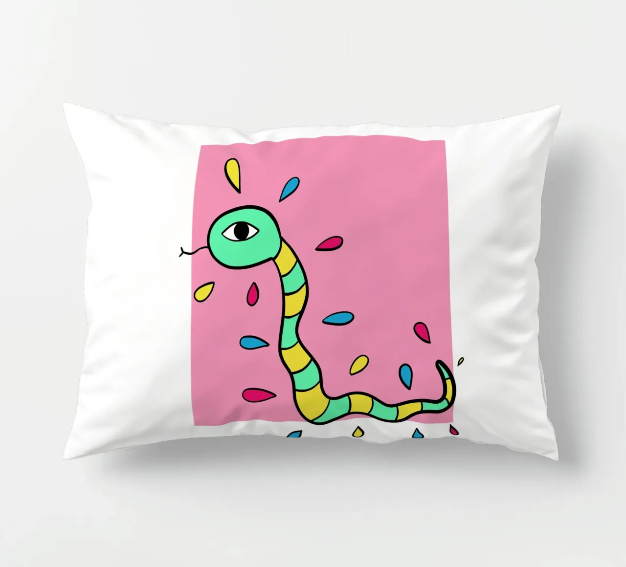 Snake and pink cuscino da BAINAI