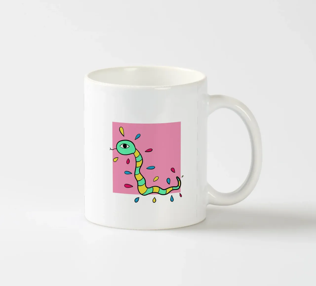 Snake and pink tazza in ceramica da BAINAI