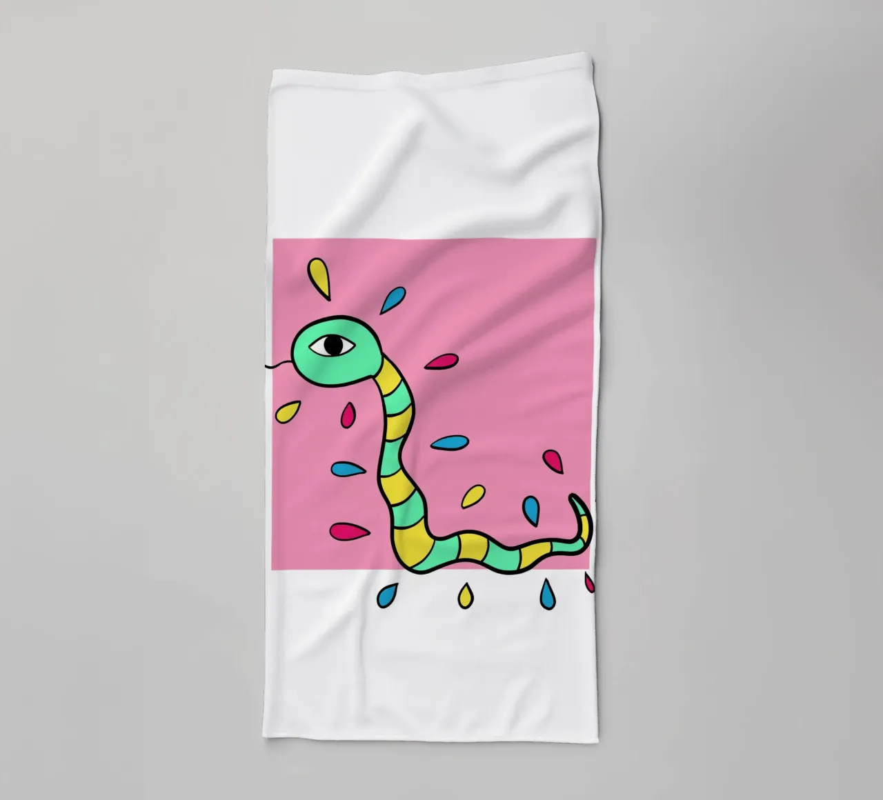 Snake and pink asciugamano da bagno da BAINAI