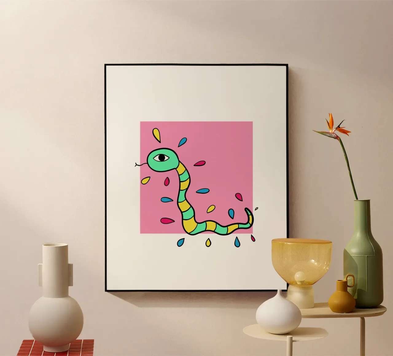 Snake and pink plexiglass da BAINAI