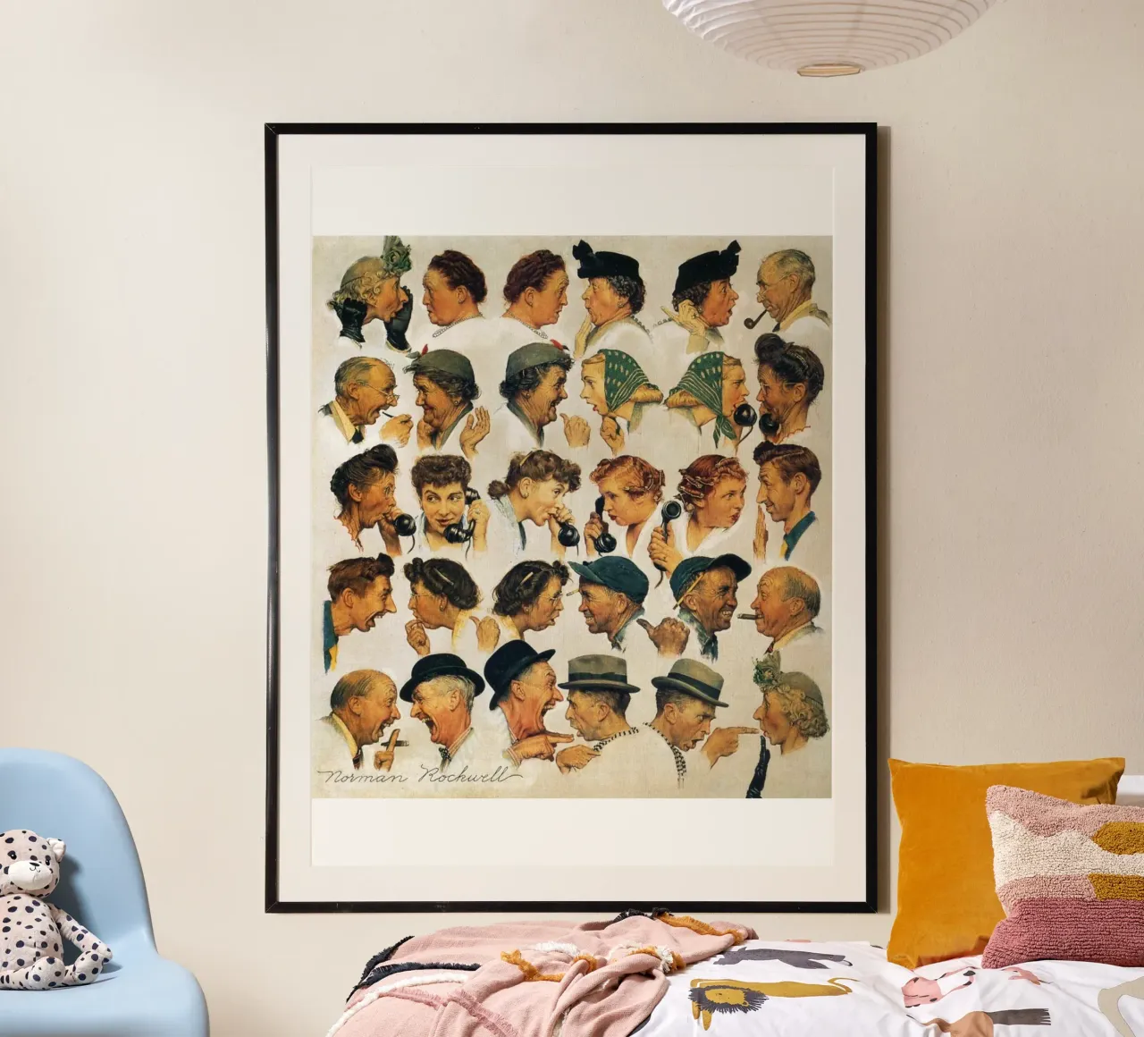 Norman Rockwell - Lambic Comiclopedia poster with plastic frame by Corene Morar