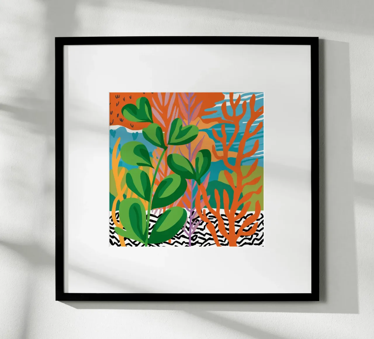 Vista a scacchiera poster con telaio in legno da Arcane Lines
