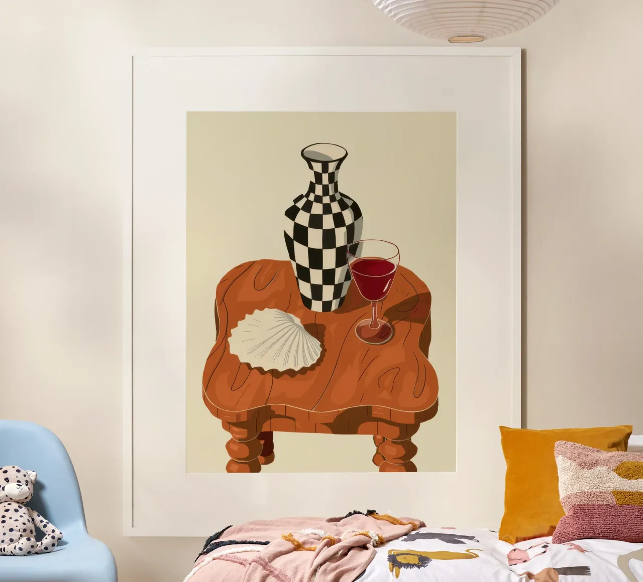 Opulenta natura morta a scacchi poster da Mossy Pigment