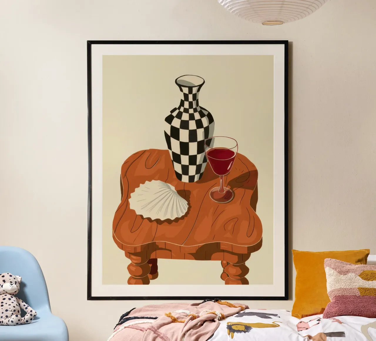 Opulenta natura morta a scacchi poster da Mossy Pigment