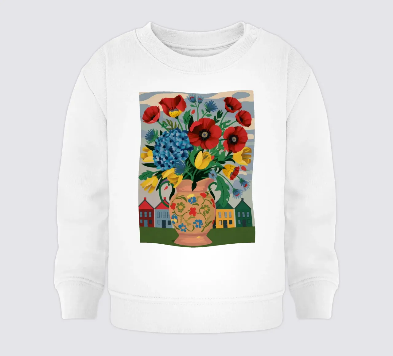 Bouquet di papaveri del folclore felpa neonato da Arcane Lines