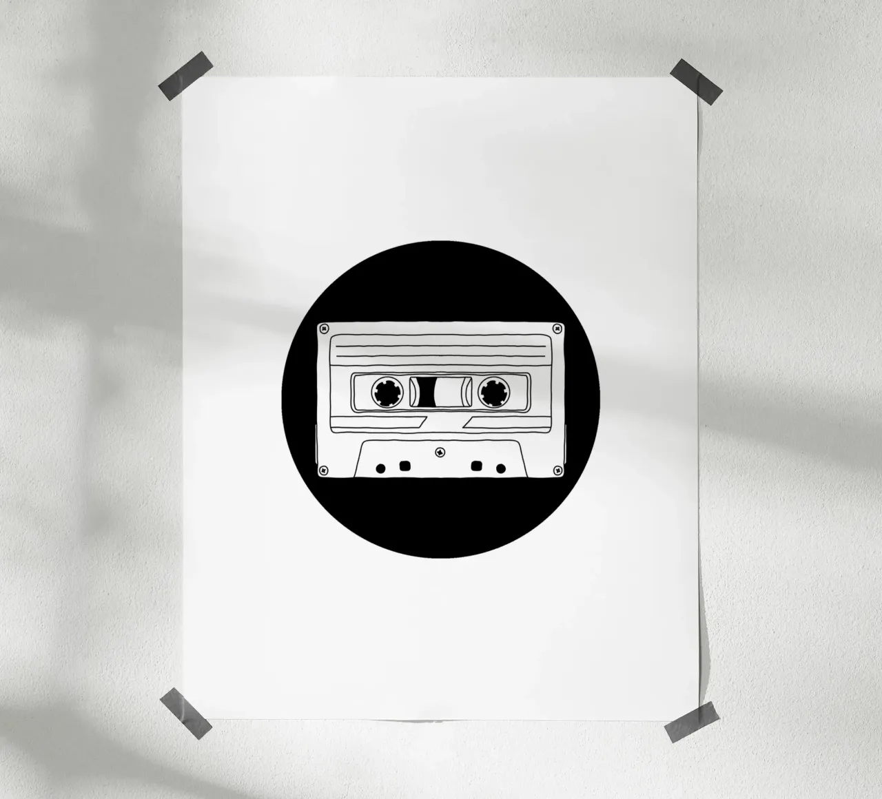Kassette Mixtape poster con telaio in legno da BAINAI