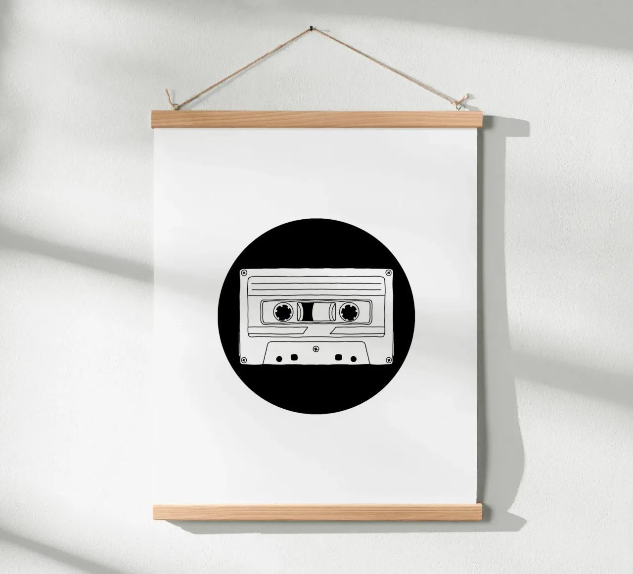 Kassette Mixtape poster con telaio in legno da BAINAI