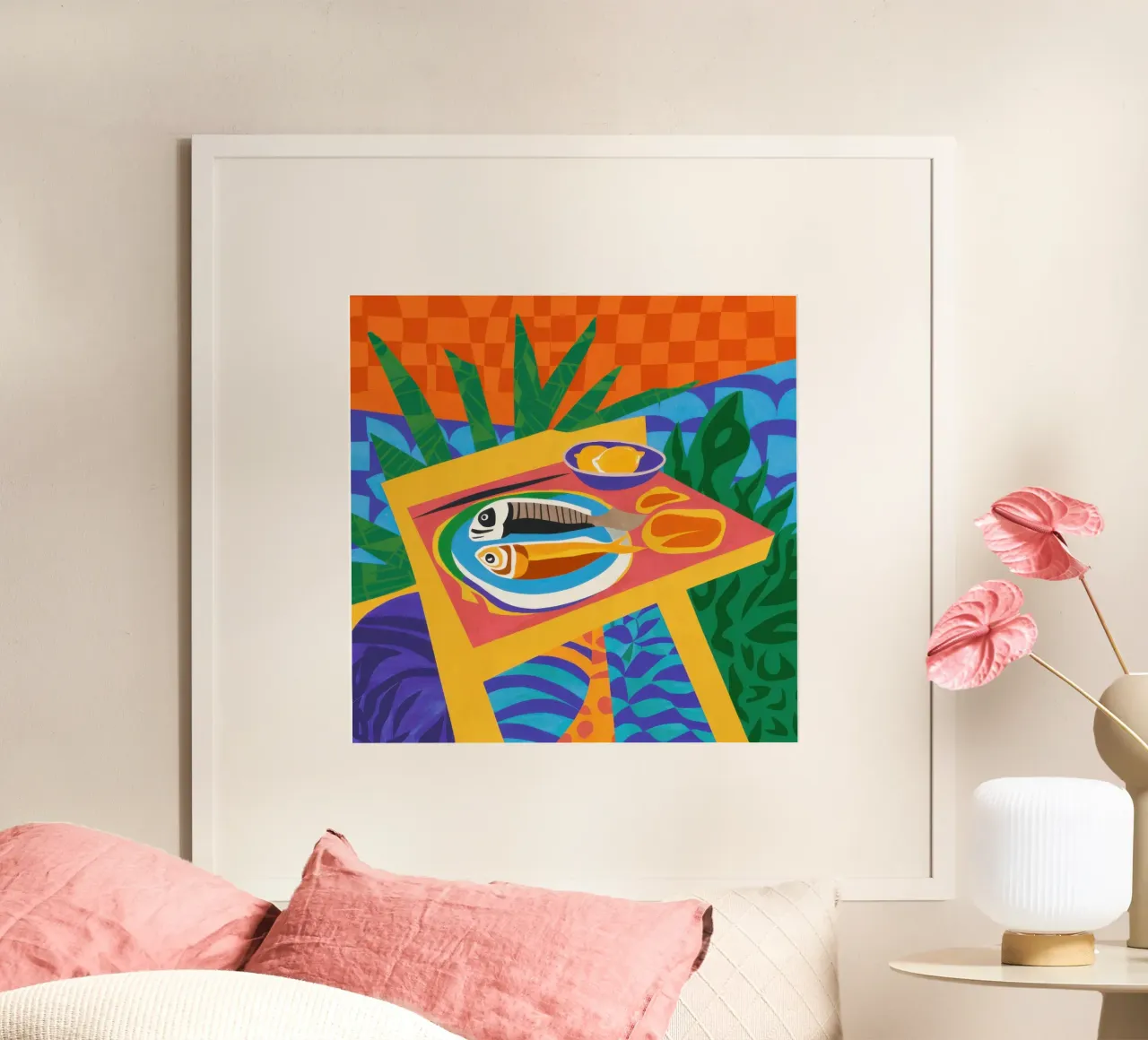 Tableau di sardine al sole carta hahnemühle da Arcane Lines