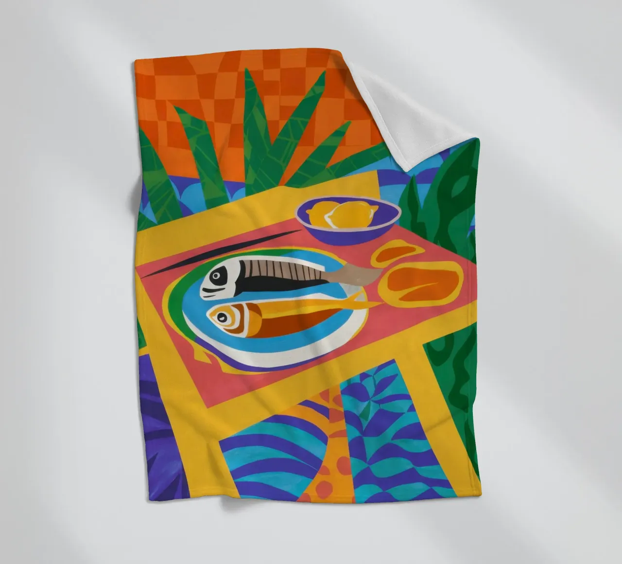 Tableau di sardine al sole coperta in pile da Arcane Lines