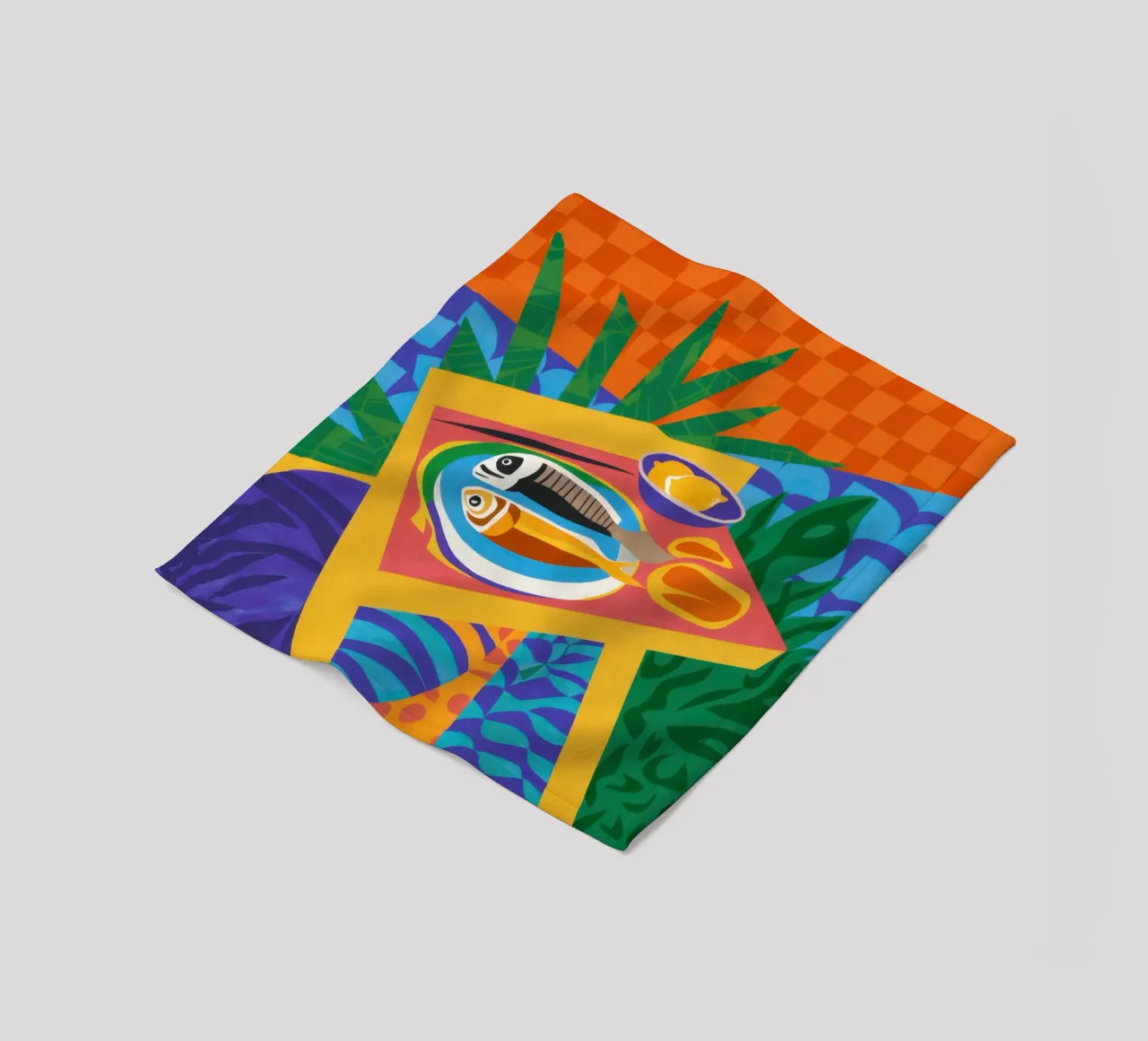 Tableau di sardine al sole coperta in pile da Arcane Lines