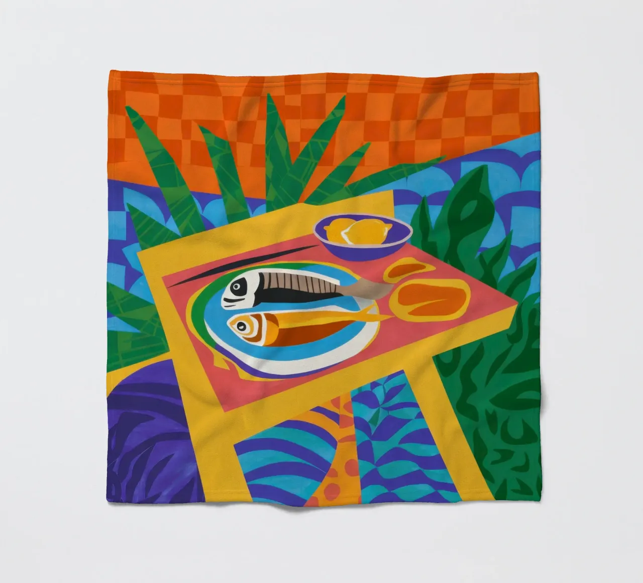 Tableau di sardine al sole coperta in pile da Arcane Lines