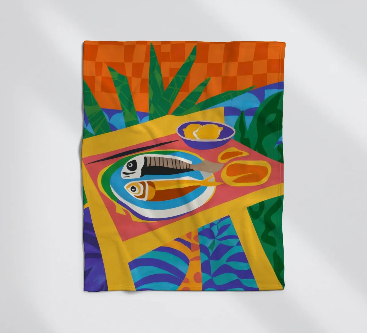 Tableau di sardine al sole coperta in pile da Arcane Lines