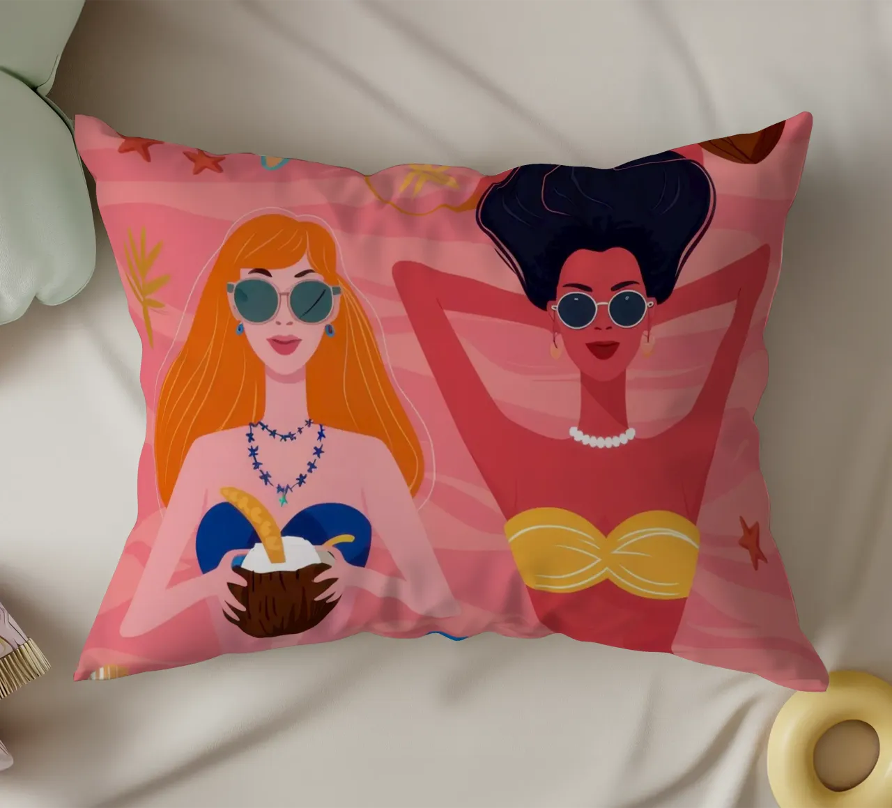 Fiesta de bikinis tropicaux coussin de Mossy Pigment