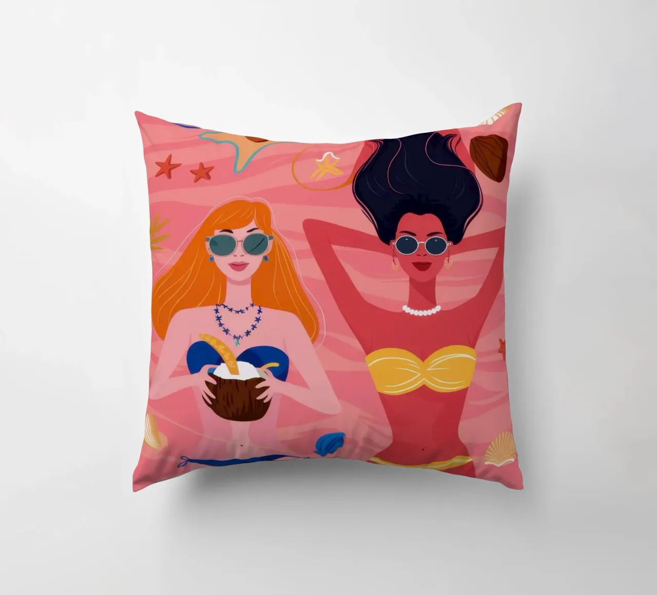 Fiesta de bikinis tropicaux coussin de Mossy Pigment
