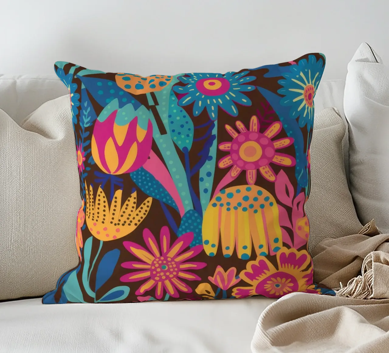 Tappeto Maximalist Bloom cuscino da Arcane Lines