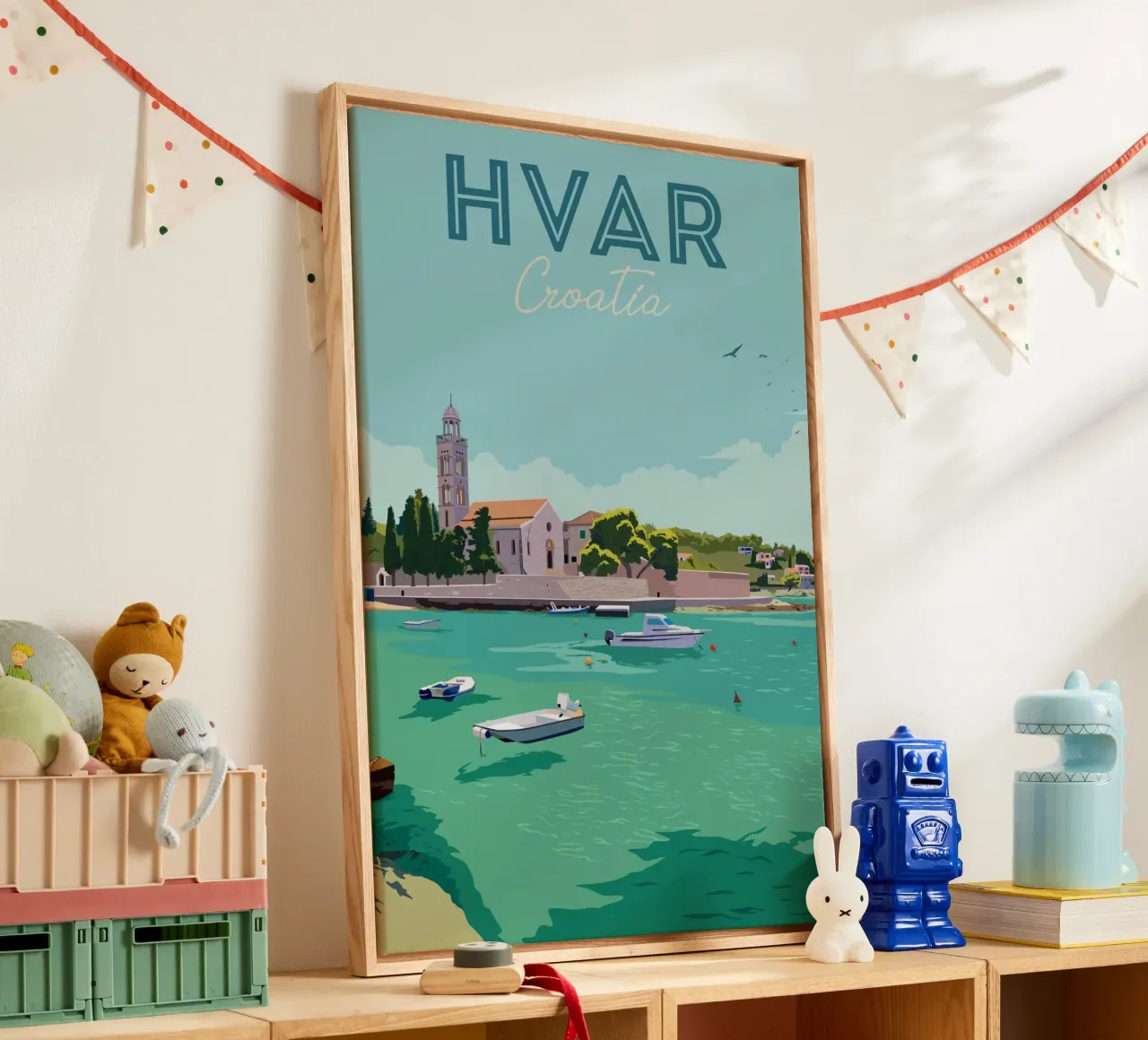 Hvar, Croazia tela con Cornice a cassetta da Alexandra Peack