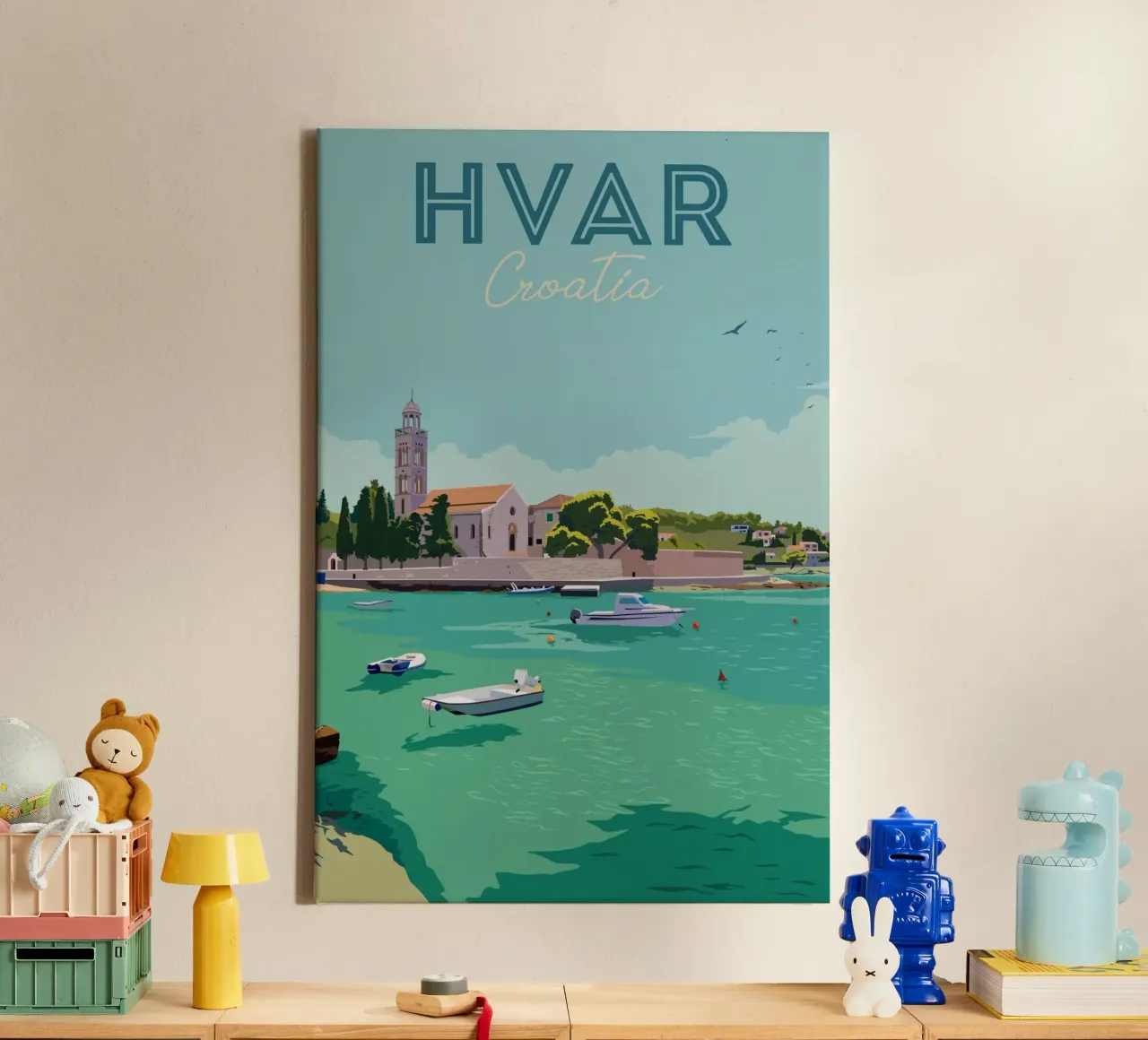 Hvar, Croazia tela con Cornice a cassetta da Alexandra Peack