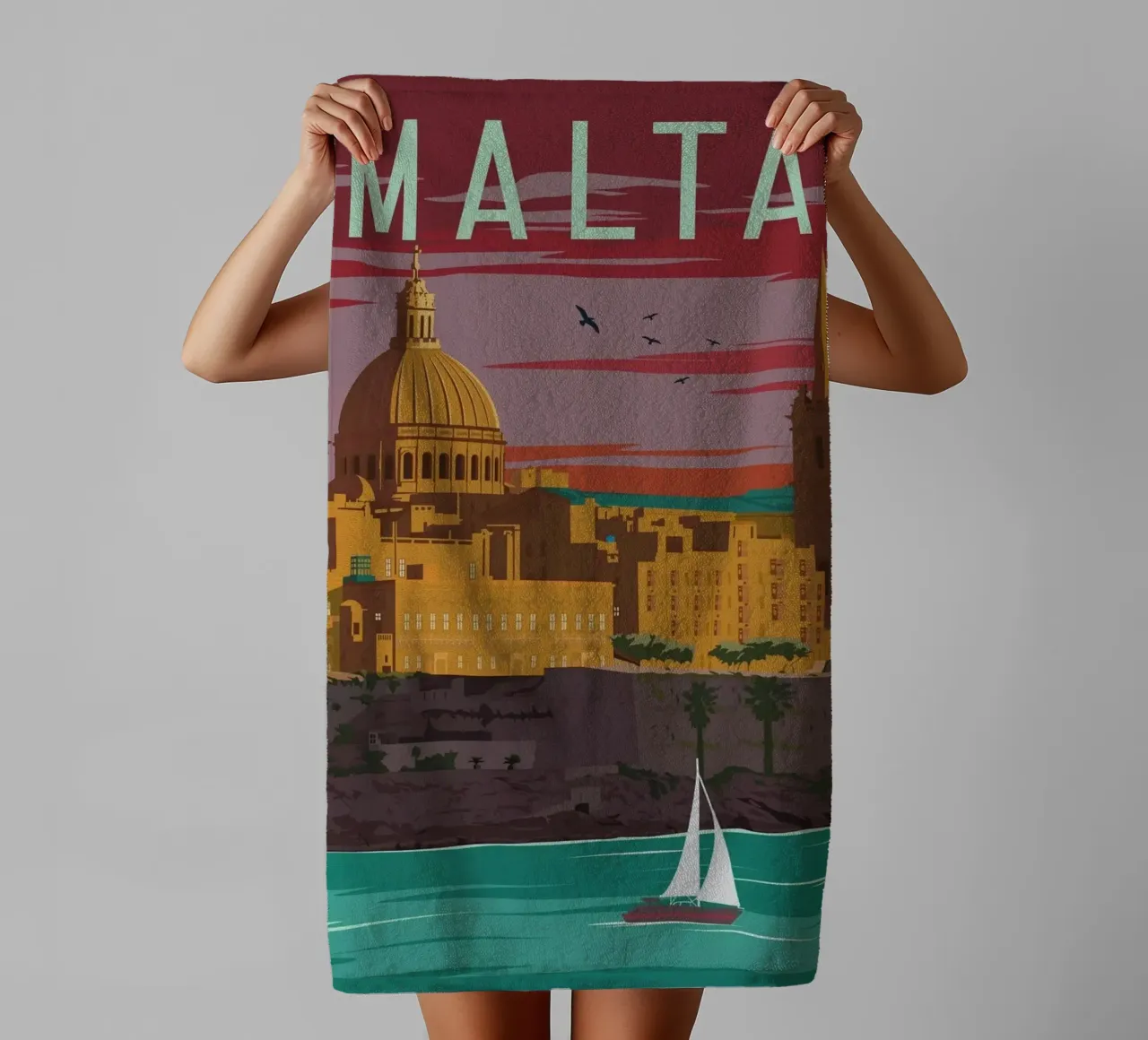 Malta asciugamano da bagno da Alexandra Peack
