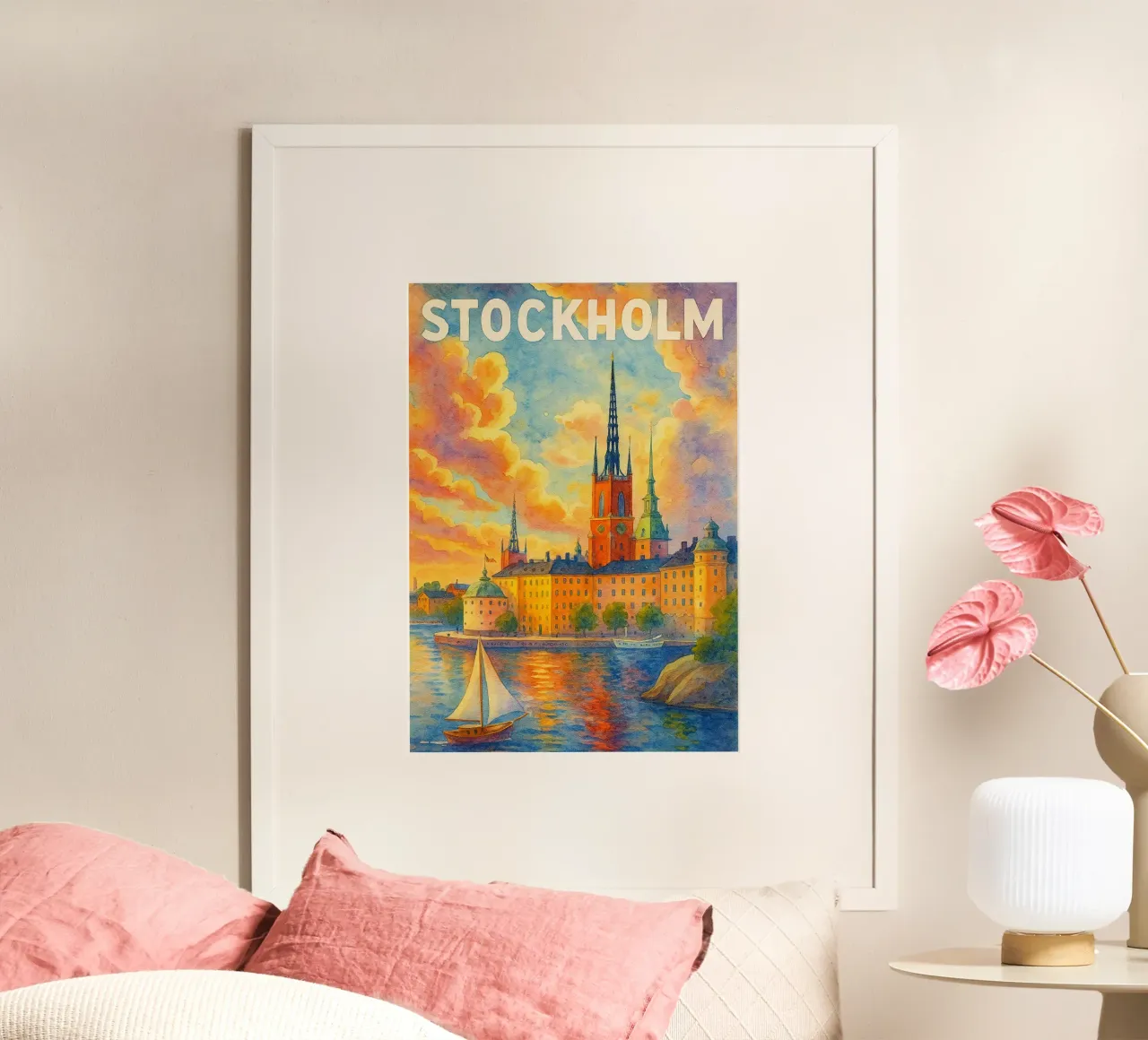 Stoccolma dipinge l'immaginazione poster con telaio in plastica da onestar