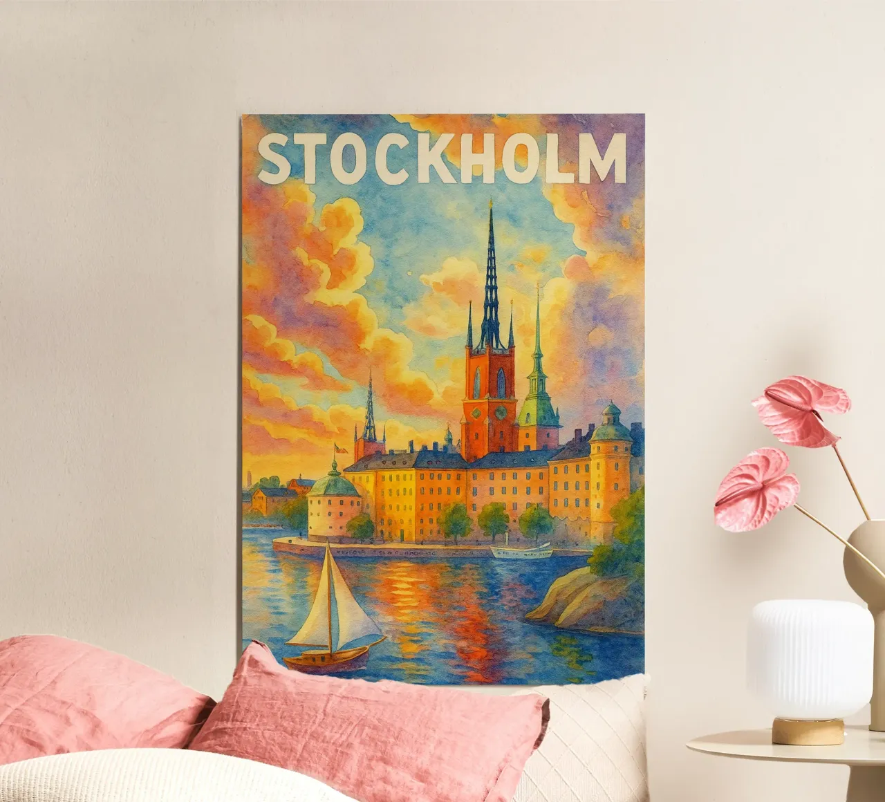 Stoccolma dipinge l'immaginazione poster con telaio in plastica da onestar