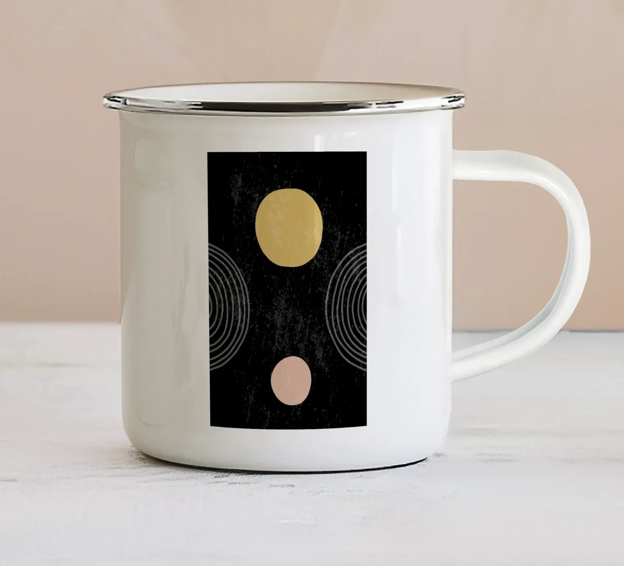 geometria astratta tazza in smalto da E Cannon