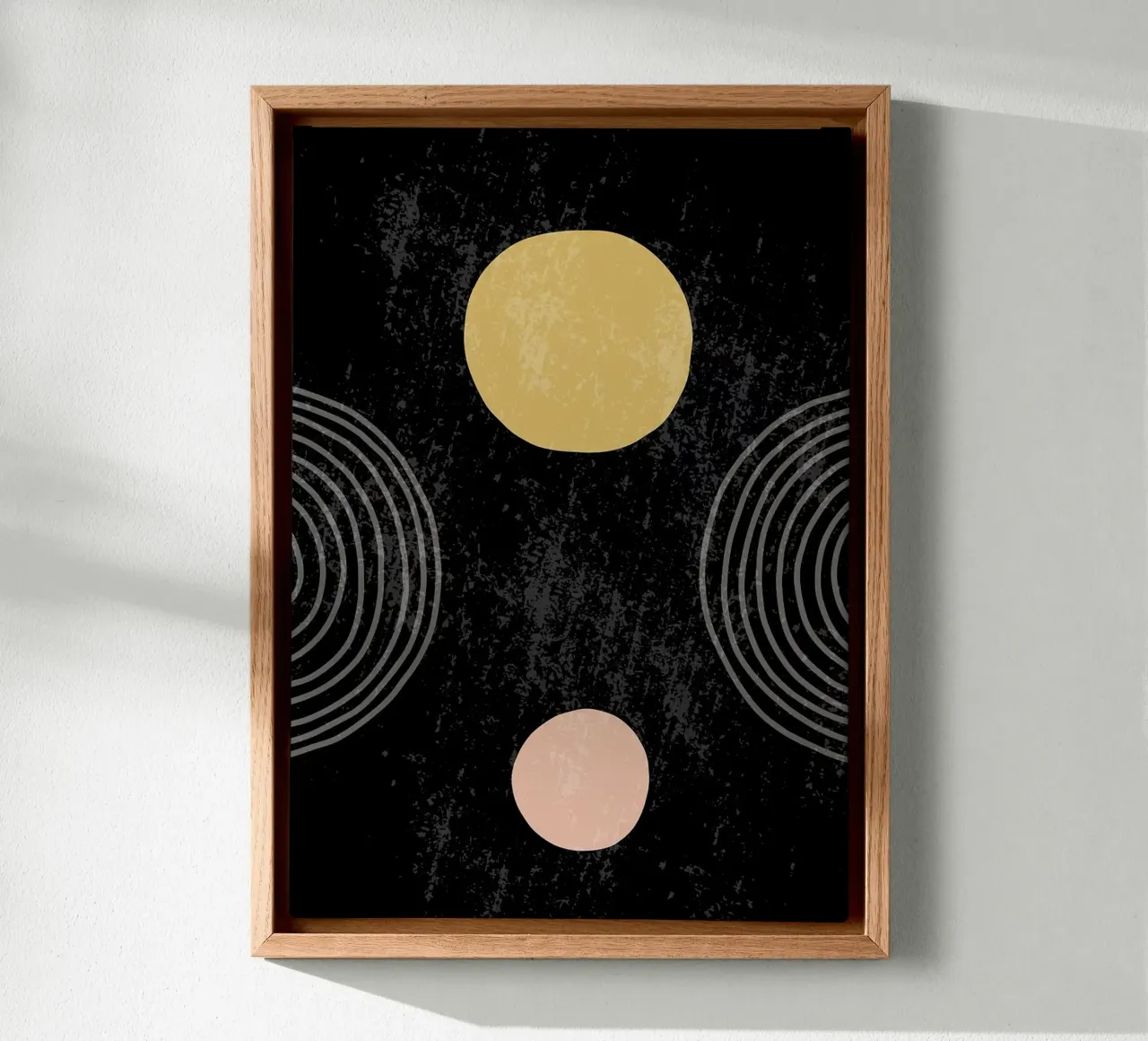 geometry abstract canvas with Floater frame by E Cannon