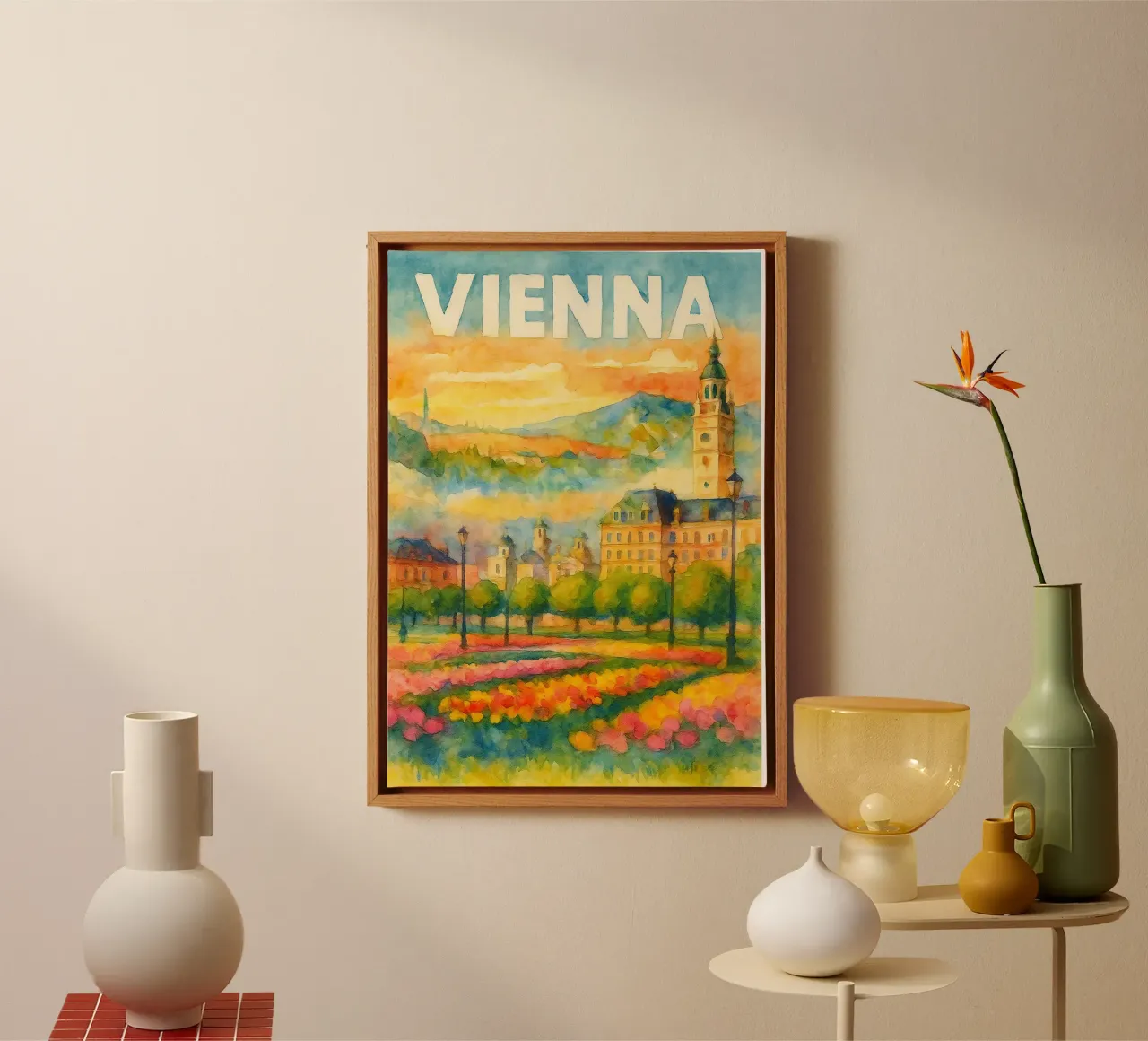 Wien Malerei Imagination Leinwand mit Schattenfugenrahmen von onestar