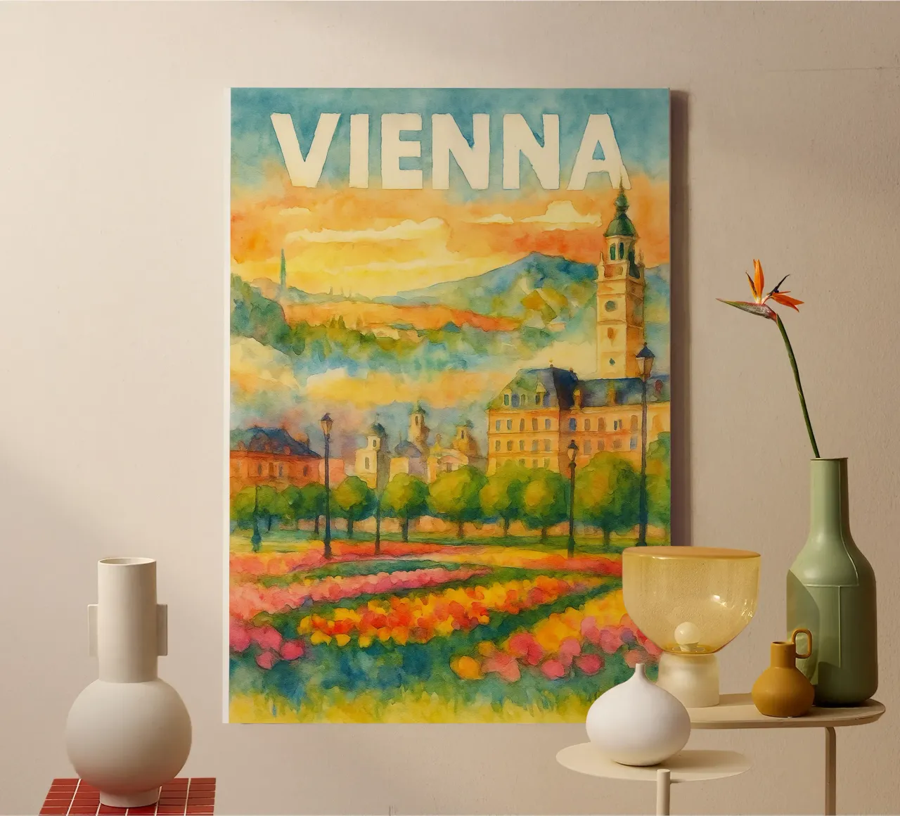 Wien Malerei Imagination Leinwand mit Schattenfugenrahmen von onestar