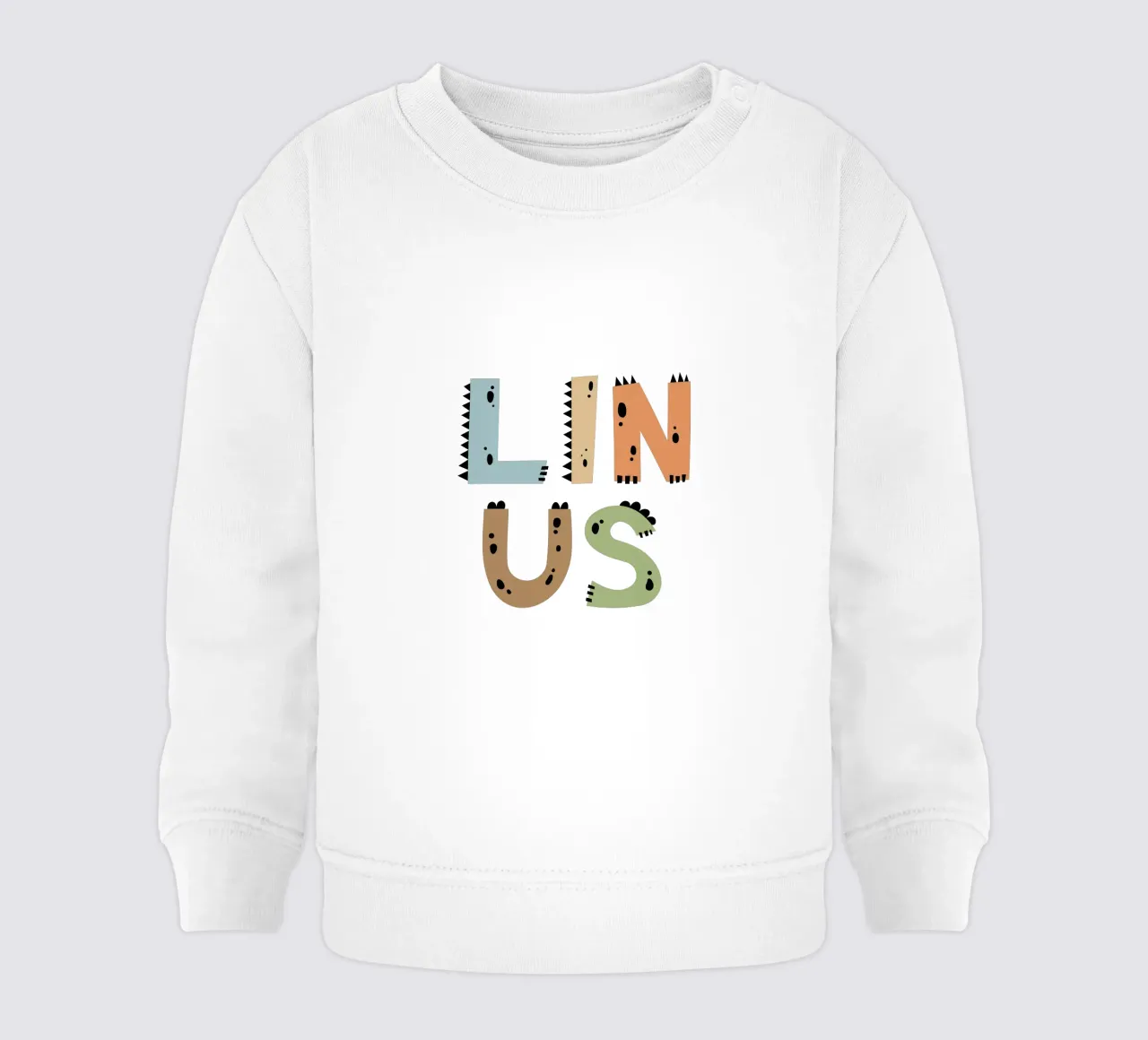 Dino Buchstaben baby sweatshirt by Kartenliebe