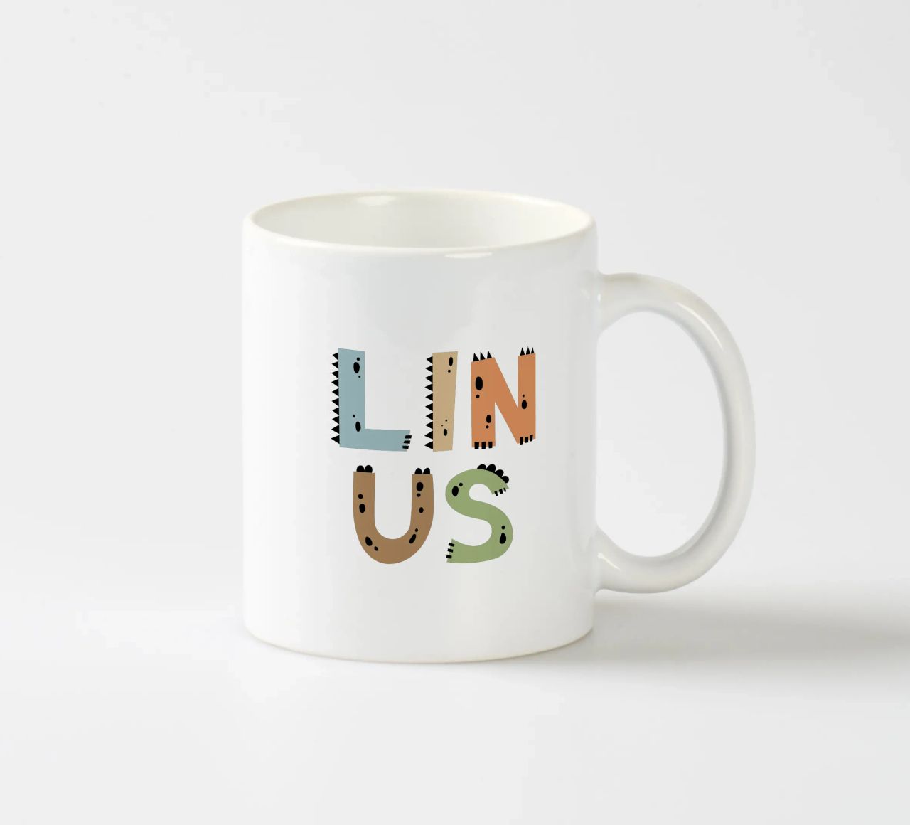 Dino Buchstaben tazza in ceramica da Kartenliebe
