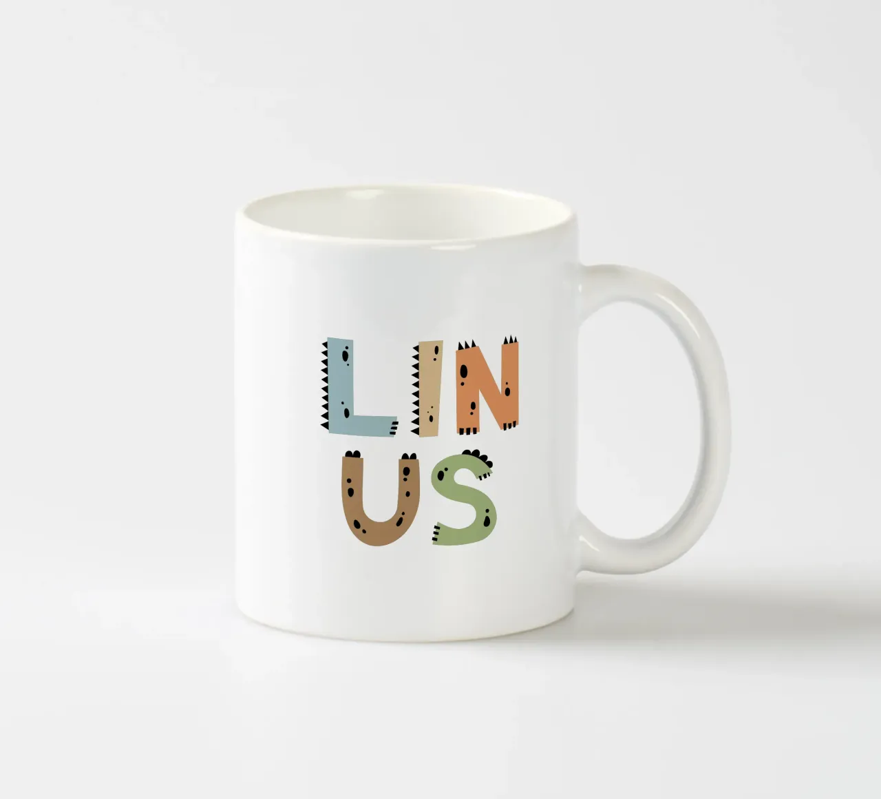 Dino Buchstaben taza de cerámica de Kartenliebe
