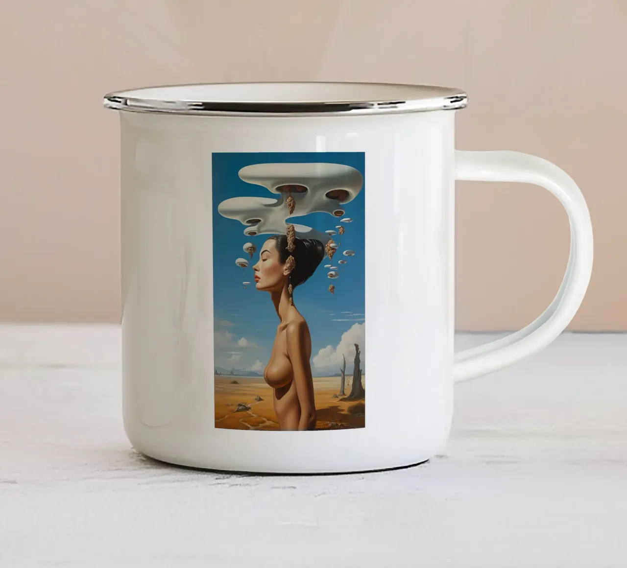 Serenità surreale tazza in smalto da LUCID LAYERS