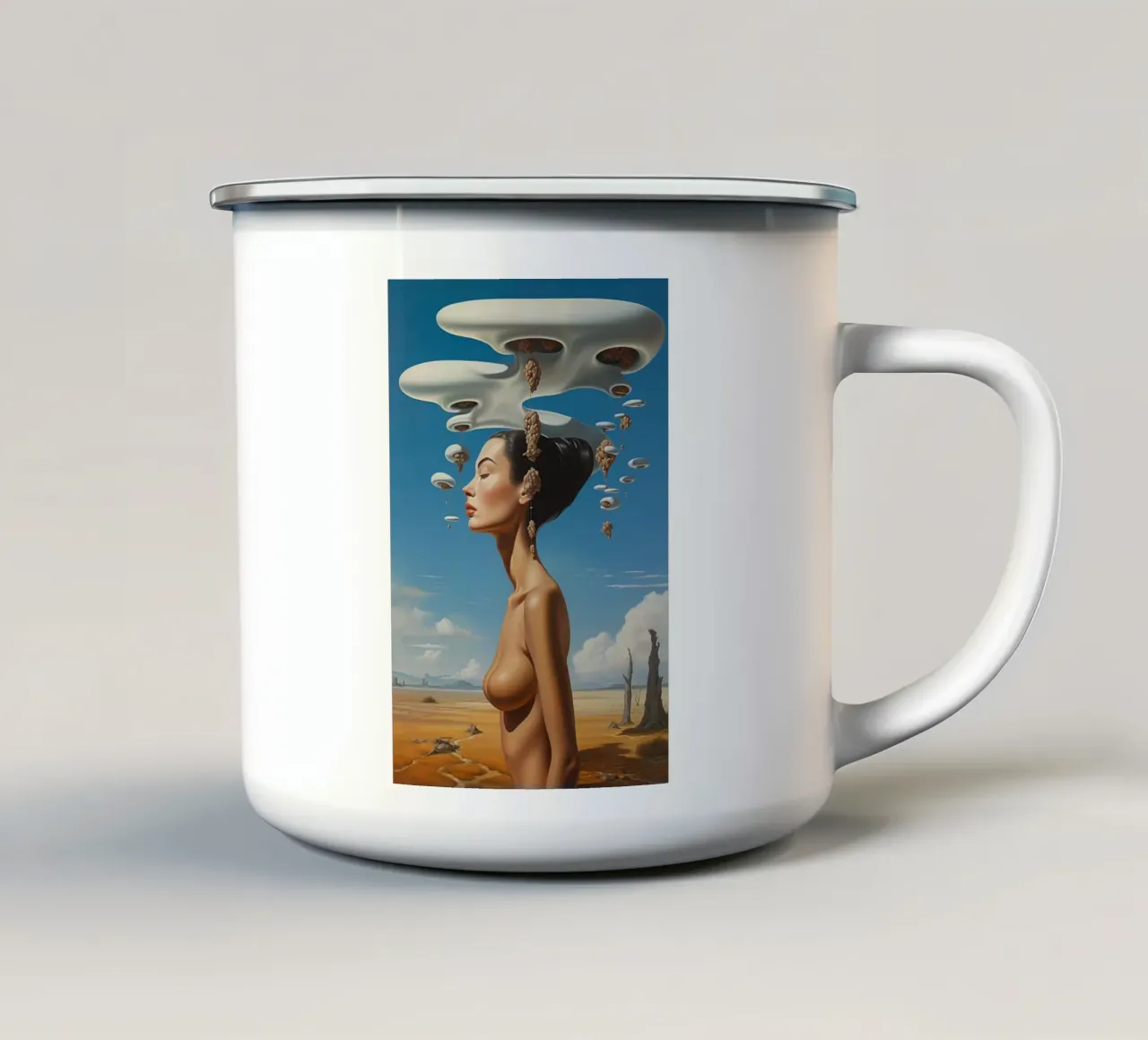 Serenità surreale tazza in smalto da LUCID LAYERS