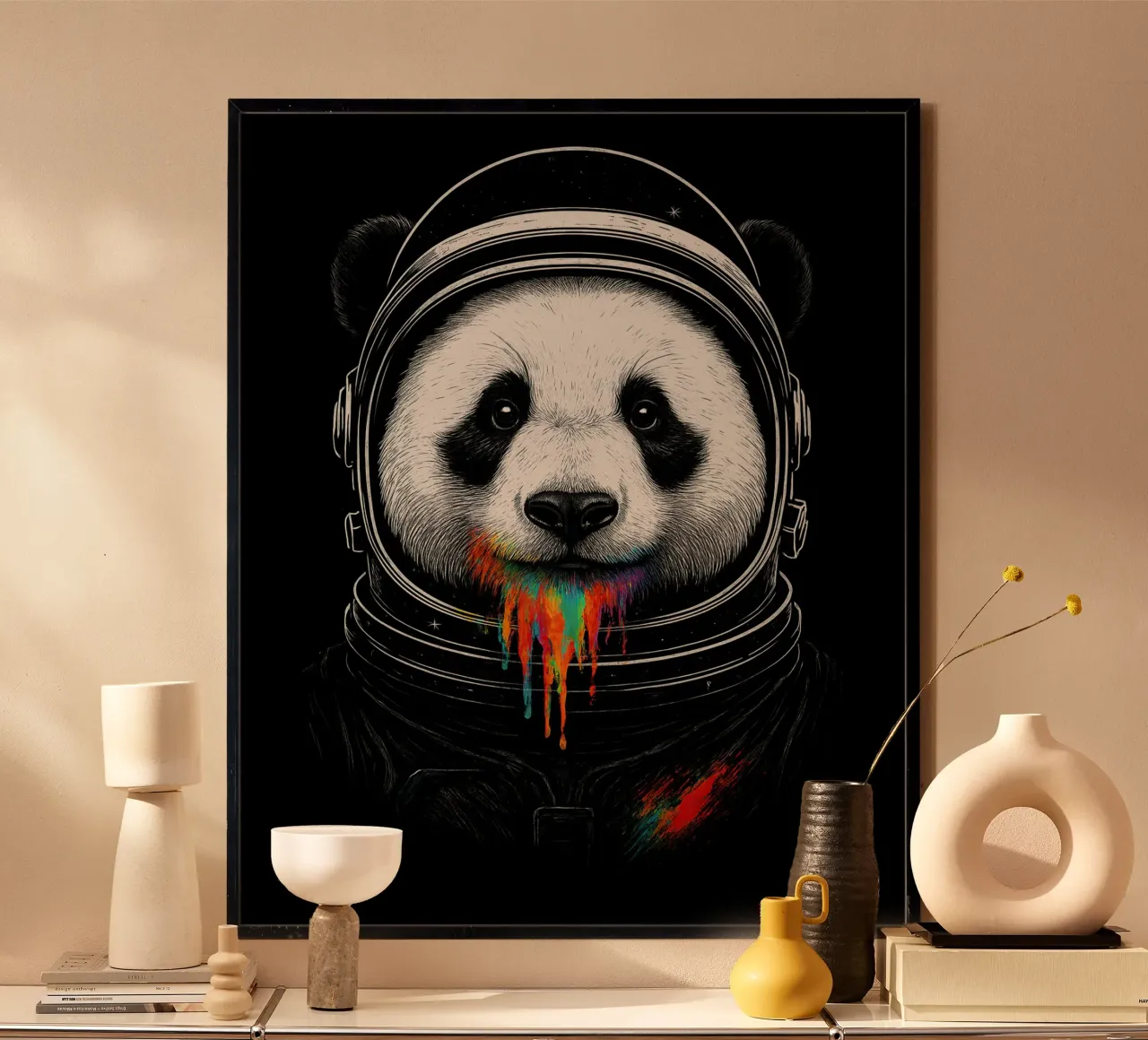 Cosmic Panda Drip carta hahnemühle da BadrBrand