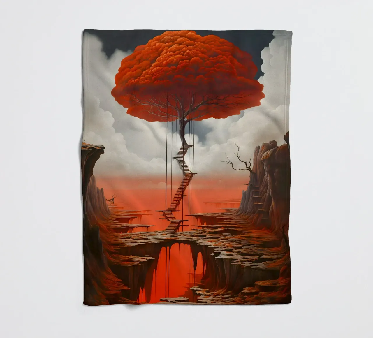 Tree of Thresholds fleece blanket by LUCID LAYERS