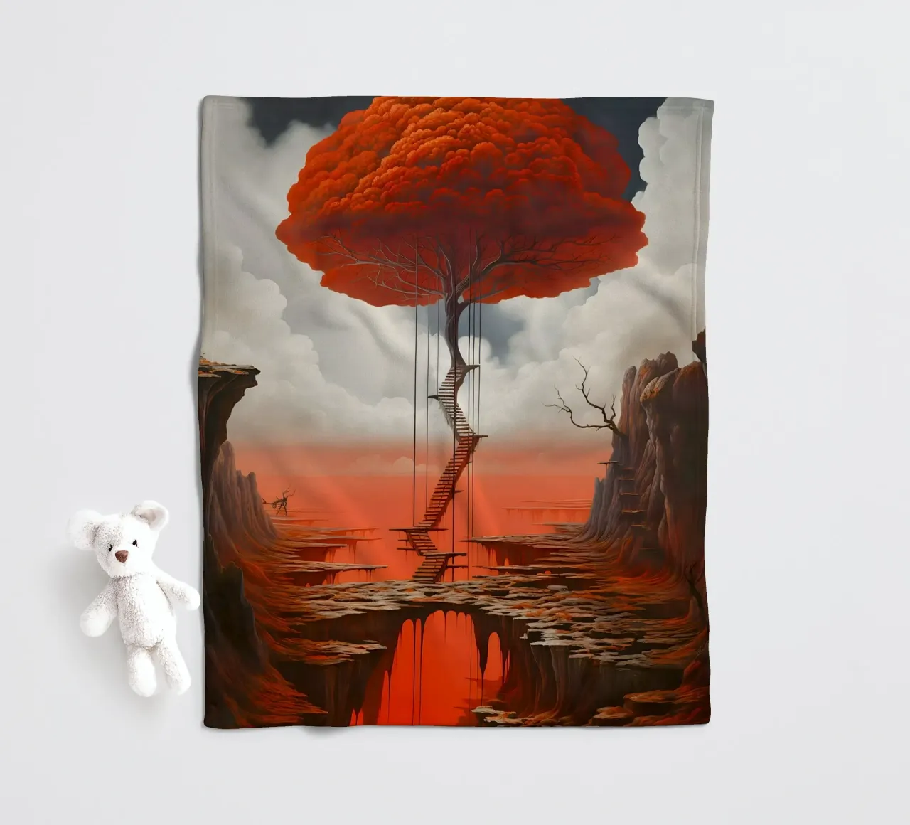 Tree of Thresholds fleece blanket by LUCID LAYERS