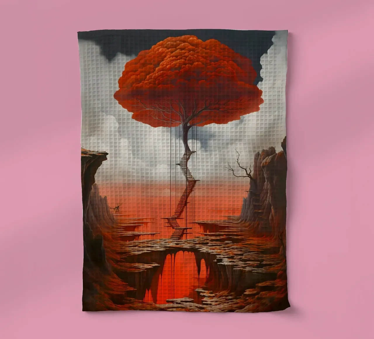 Tree of Thresholds tea towel by LUCID LAYERS