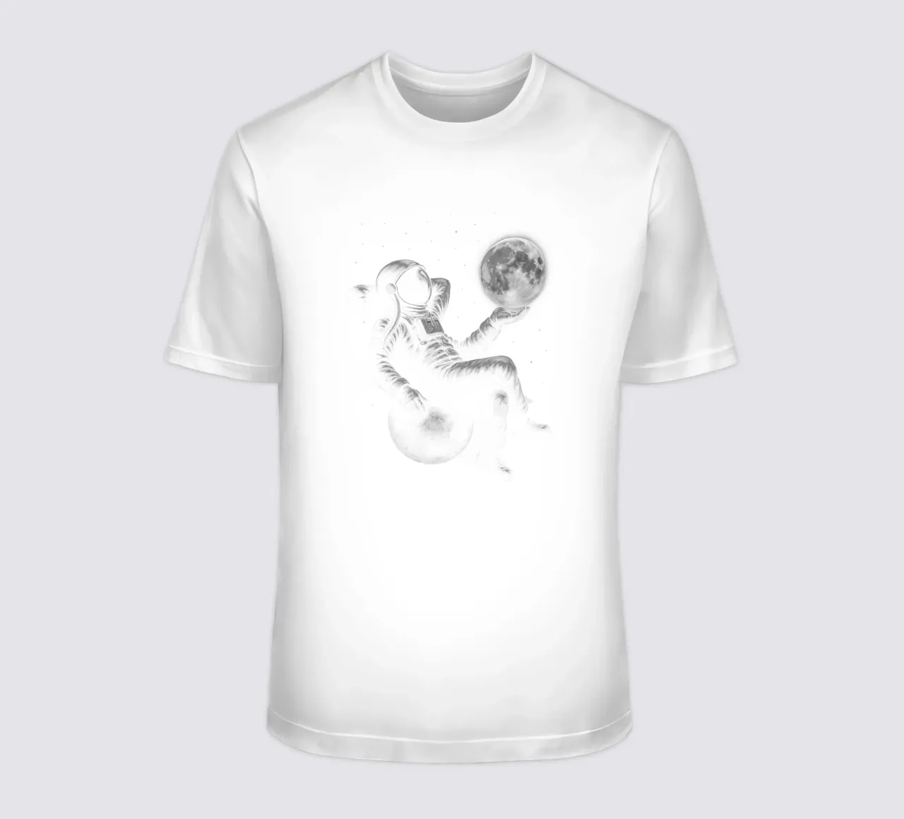 Contemplative Astronaut Holding the Moon T-Shirt von BadrBrand