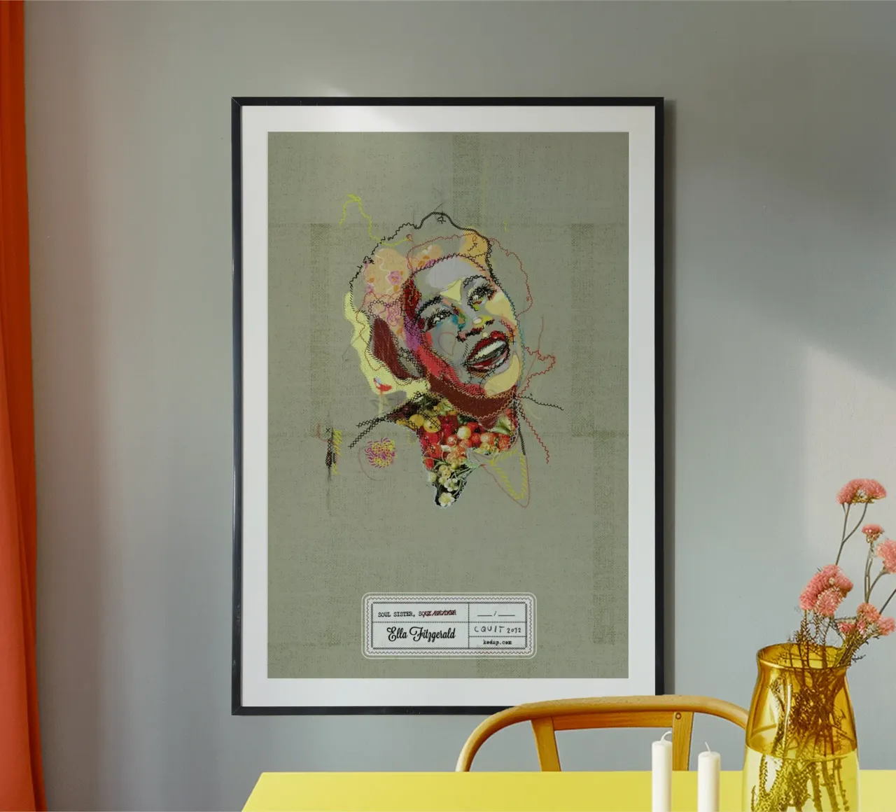 Ella Portrait poster con telaio in legno da Carlos Quitério