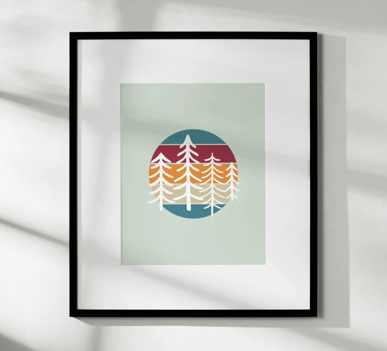 Retro forest poster con telaio in alluminio da BAINAI