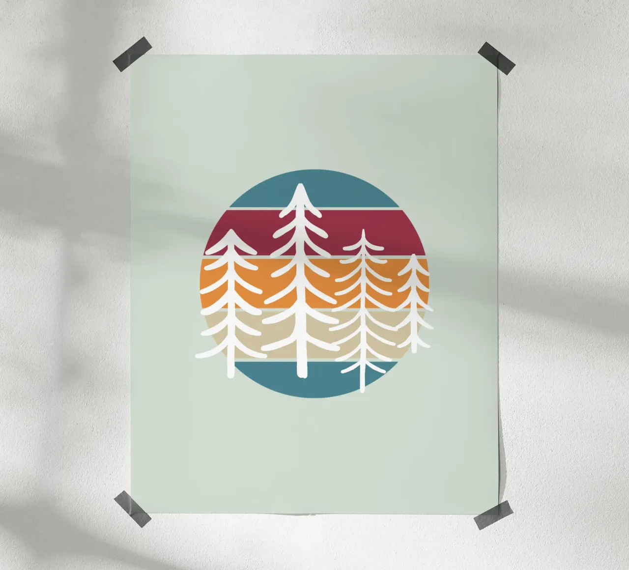 Retro forest poster con telaio in alluminio da BAINAI
