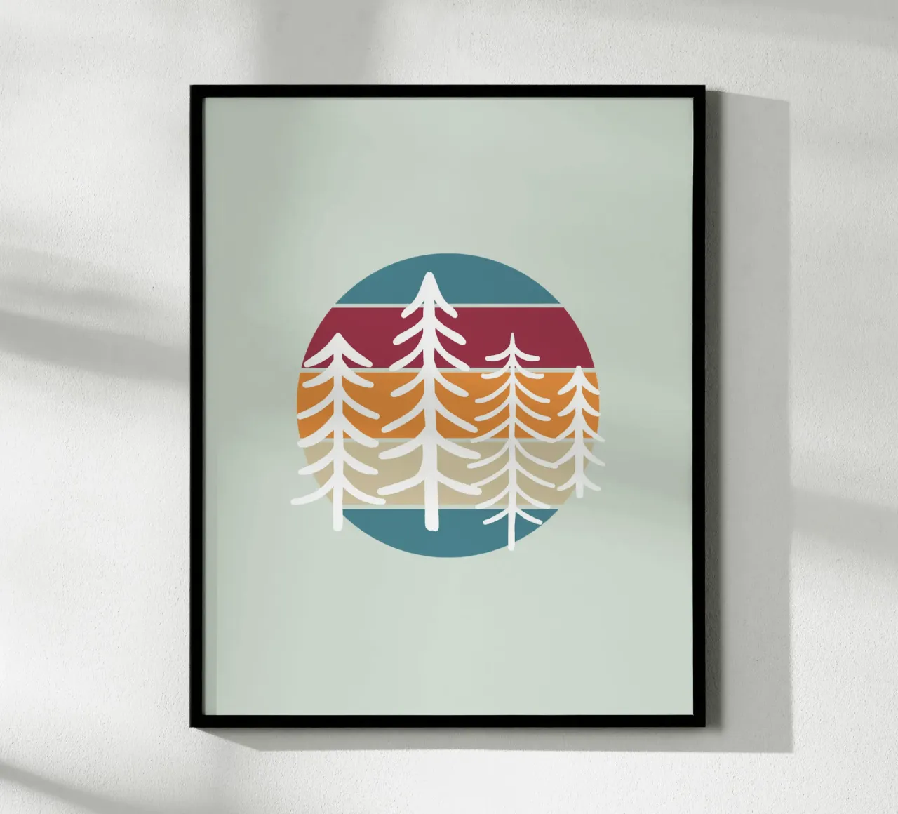 Retro forest poster con telaio in alluminio da BAINAI