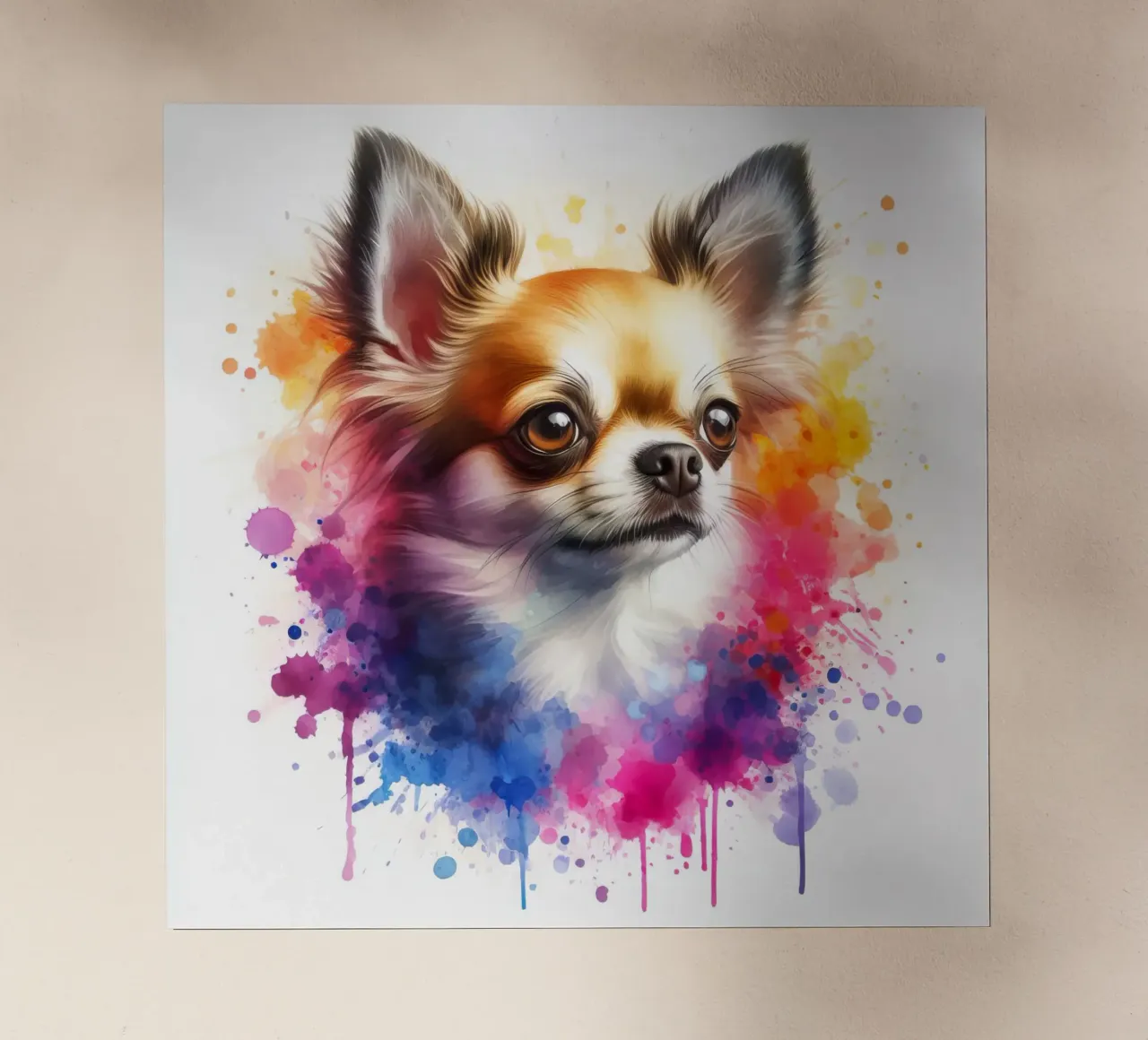 Ritratto di chihuahua ad acquerello pellicola backlit da 🥝 KIWI STORE