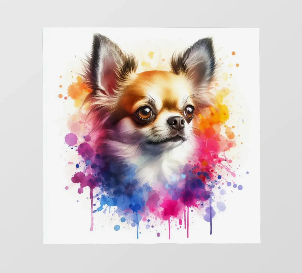 Ritratto di chihuahua ad acquerello pellicola backlit da 🥝 KIWI STORE