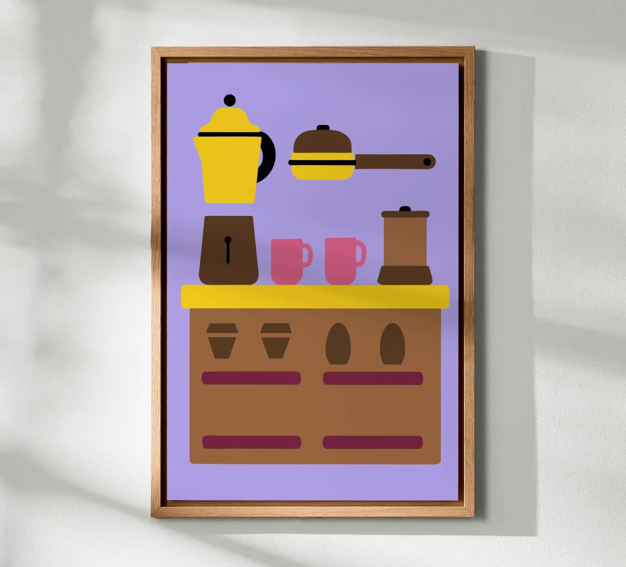 Kaffee-Abkommen Leinwand mit Schattenfugenrahmen von TRENDY POSTER SHOP