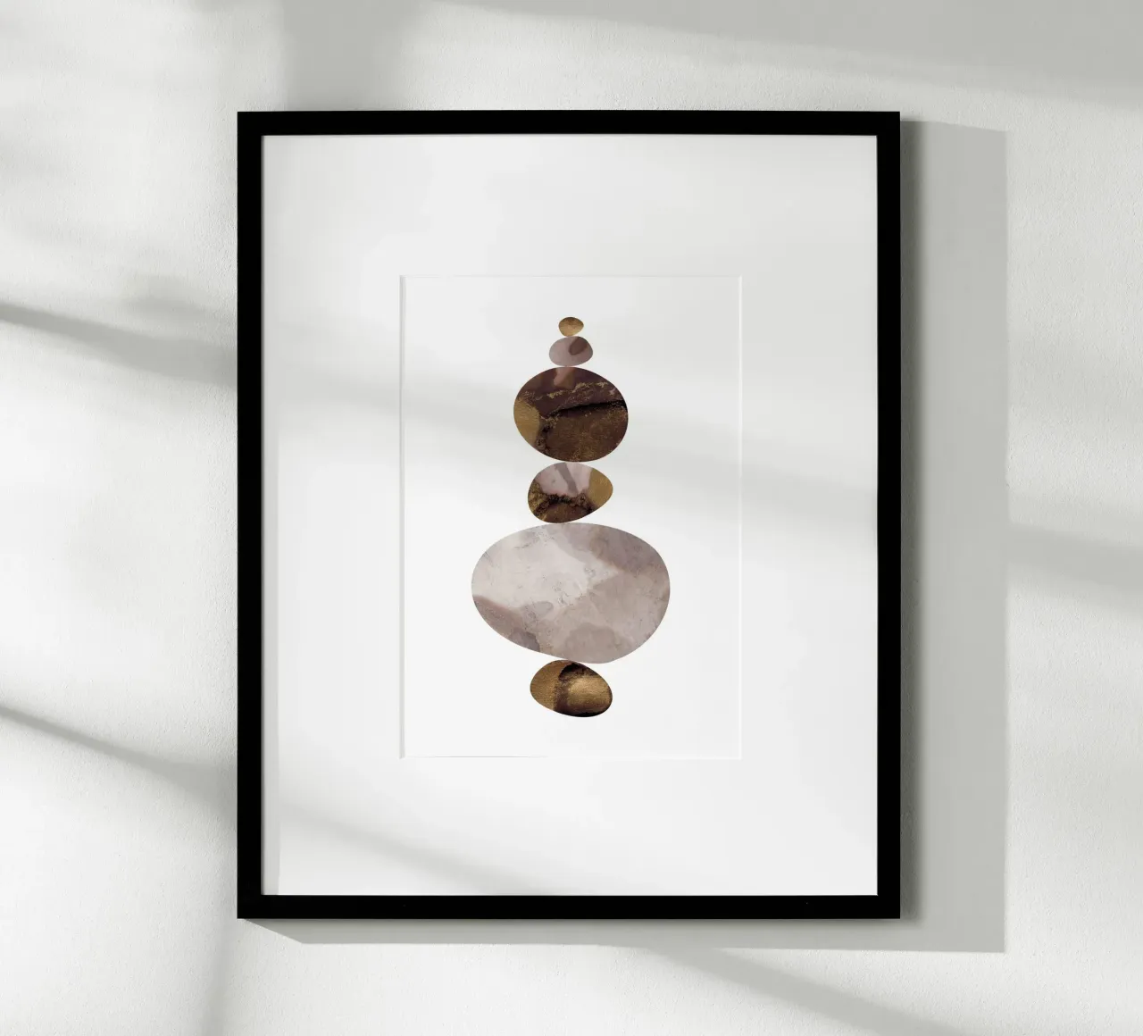Balanced Stones - Rose Brown hahnemühle by DesignDoula Grafik